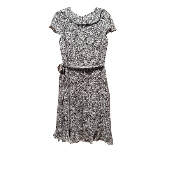 Danny & Nicole Elegant Black and White Patterned Dress - Picture 2 of 7